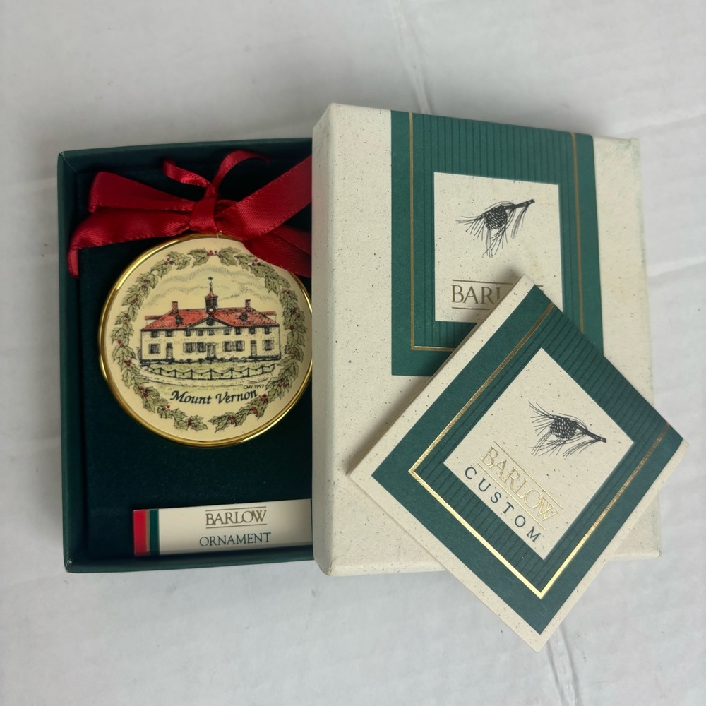 BARLOW china ornament-Mount Vernon-NEW in box!